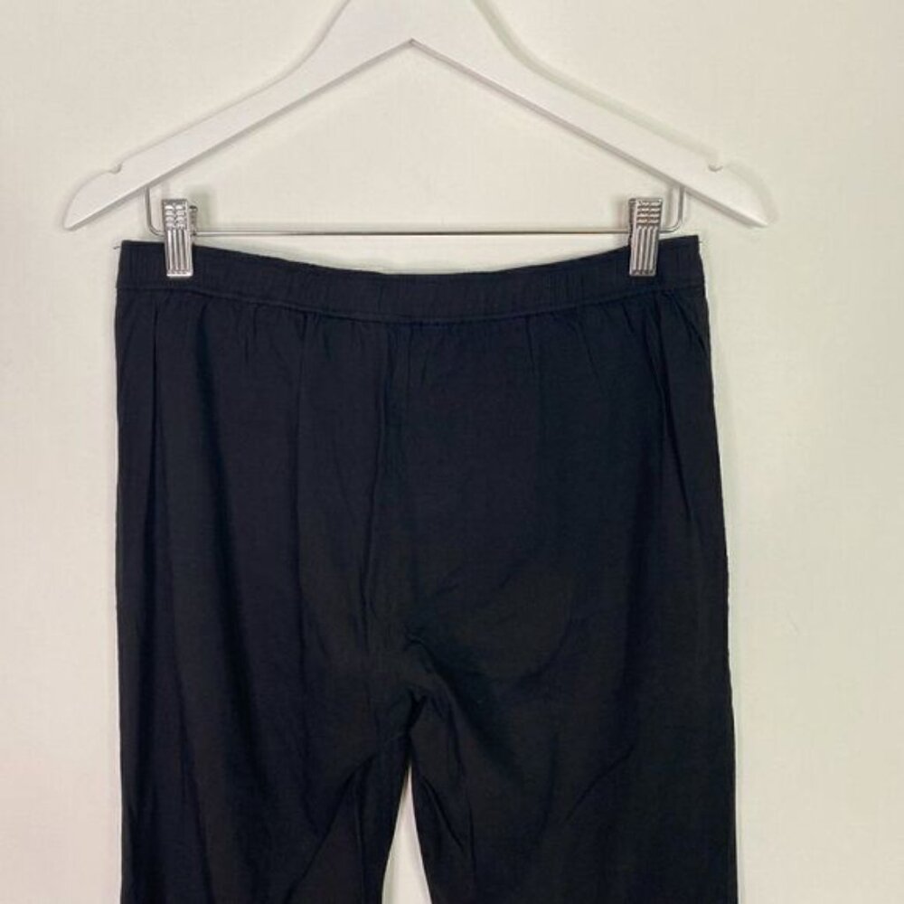 Theory Termin Black Linen Blend Elastic Waist Pull On Pants - Picture 5 of 8